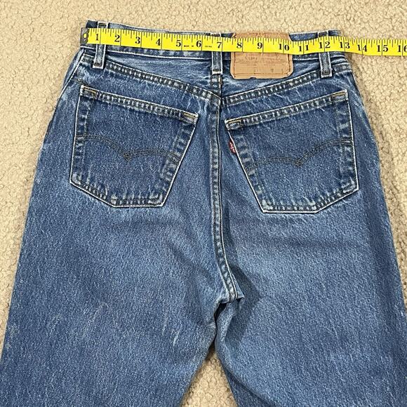 Vintage 80's Levis 26501 High Rise Button Fly Denim Jeans Cropped Size 26x26 - Picture 10 of 12